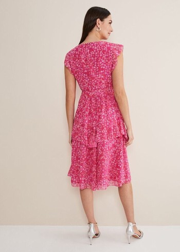 Phase Eight Breesha Floral Midaxi Dress Pink/Multicolor USA | 6371298-RQ